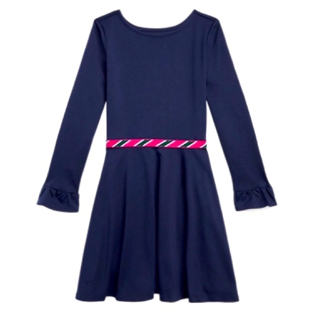 NWT - Kids Polo Ralph Lauren Striped-Trim Ponte Dress